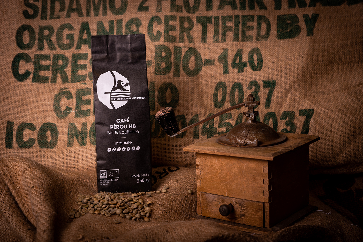 Café en grain pur arabica aromatisé vanille – Vrac 1kg – Quai Sud