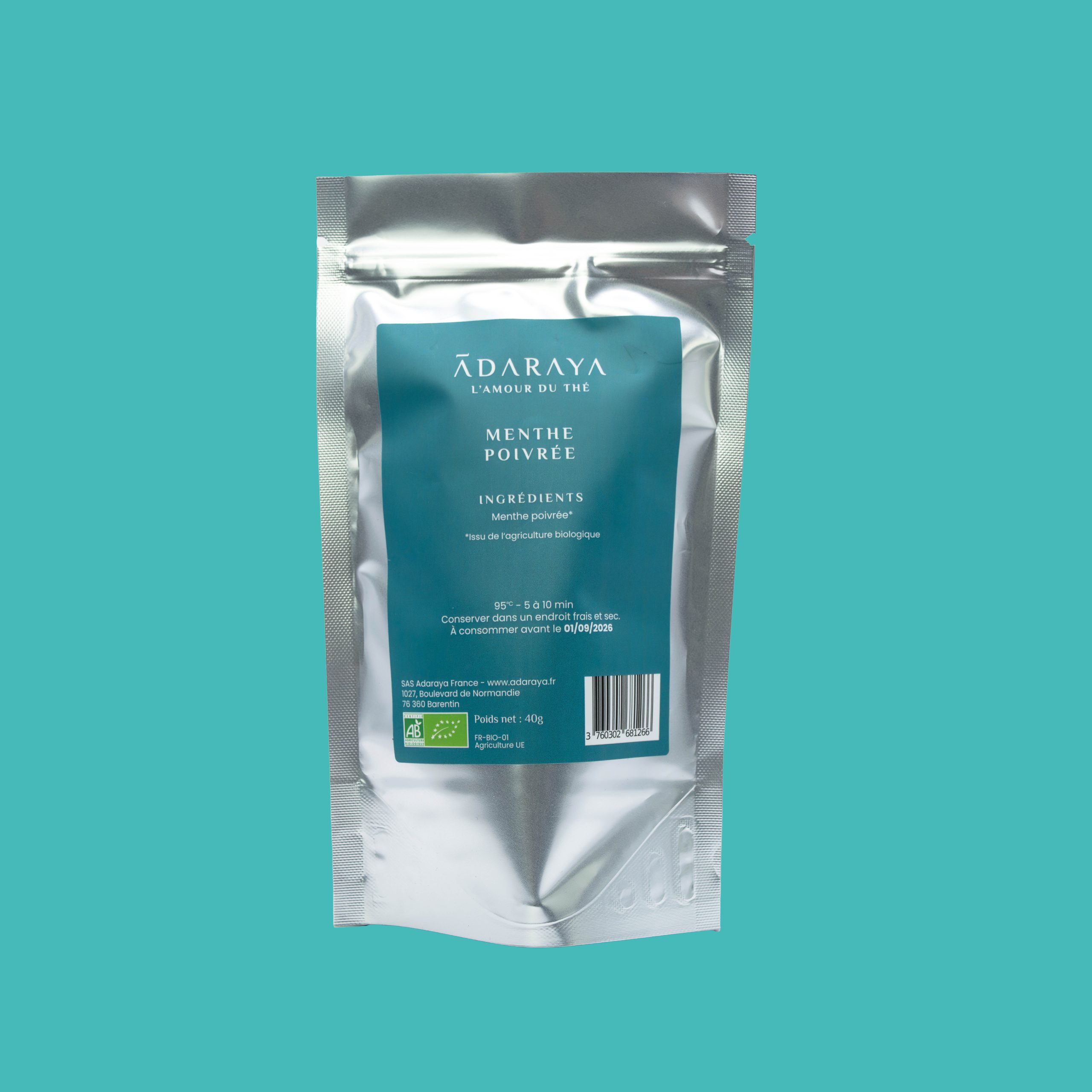 L’infusion à la menthe poivrée Bio : une tisane arômatique de la marque Adaraya