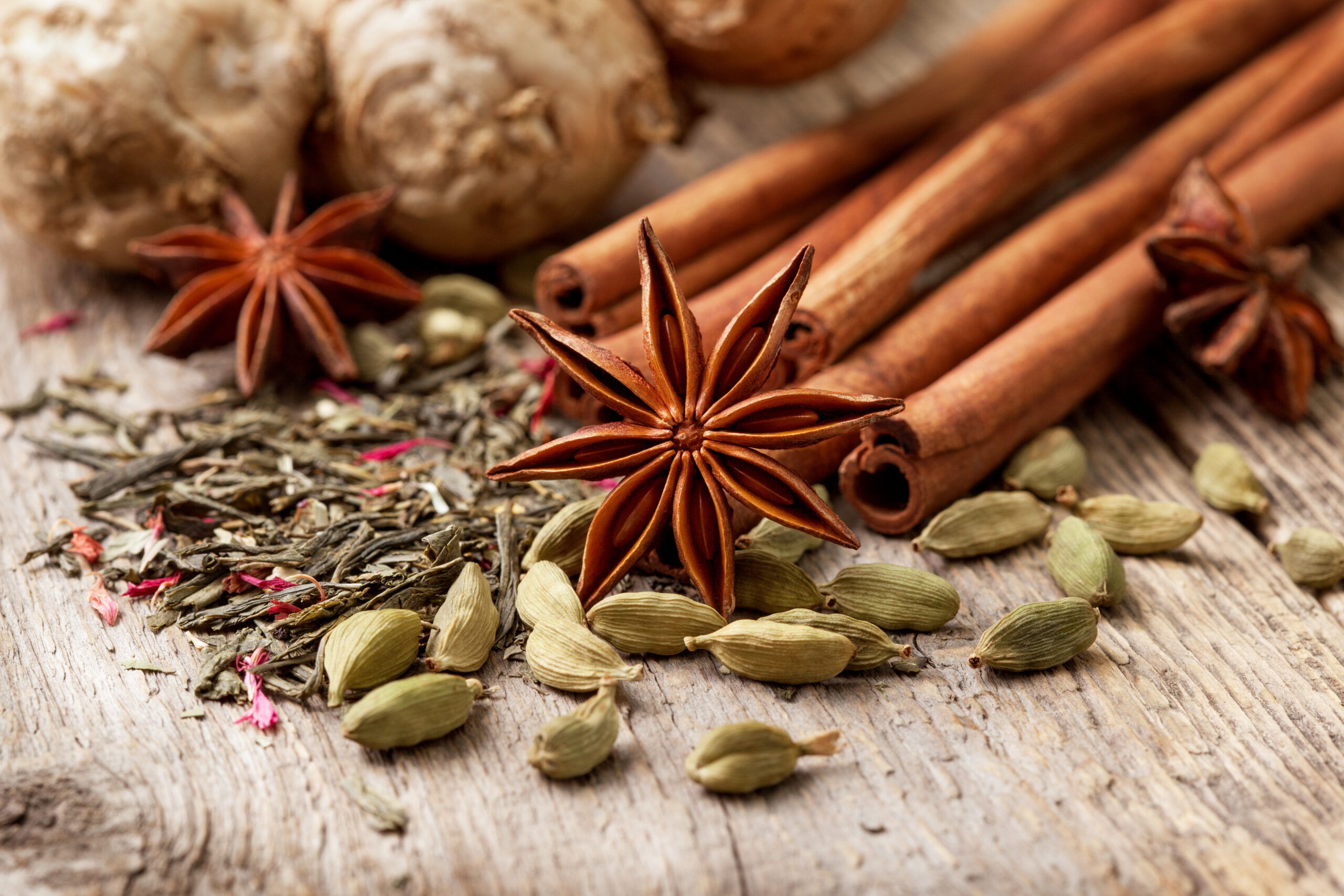 Ingrédients pour faire un chai latte épices masala