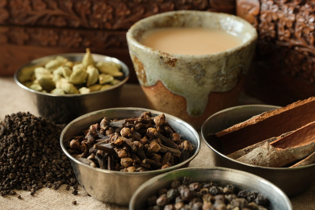 Ingrédients pour un chai latte masala